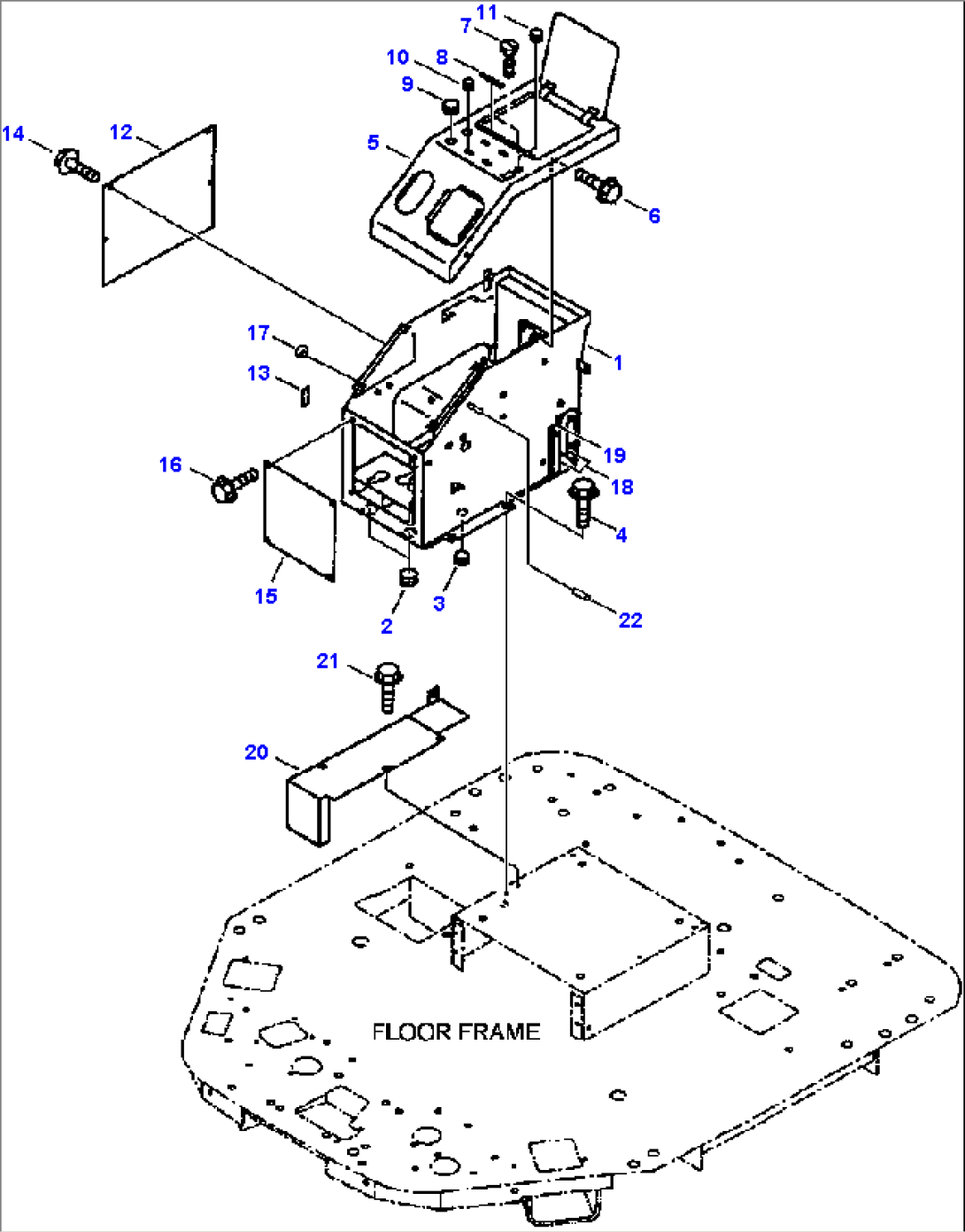 FIG. K4200-02A0 R.H. CONSOLE BOX - MACHINES WITH ROPS CANOPY, FRP CANOPY, OR OPERATOR