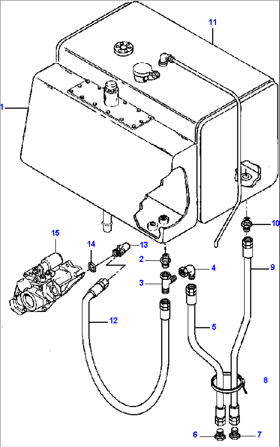 FUEL & HYDRAULIC TANK DRAIN HOSE