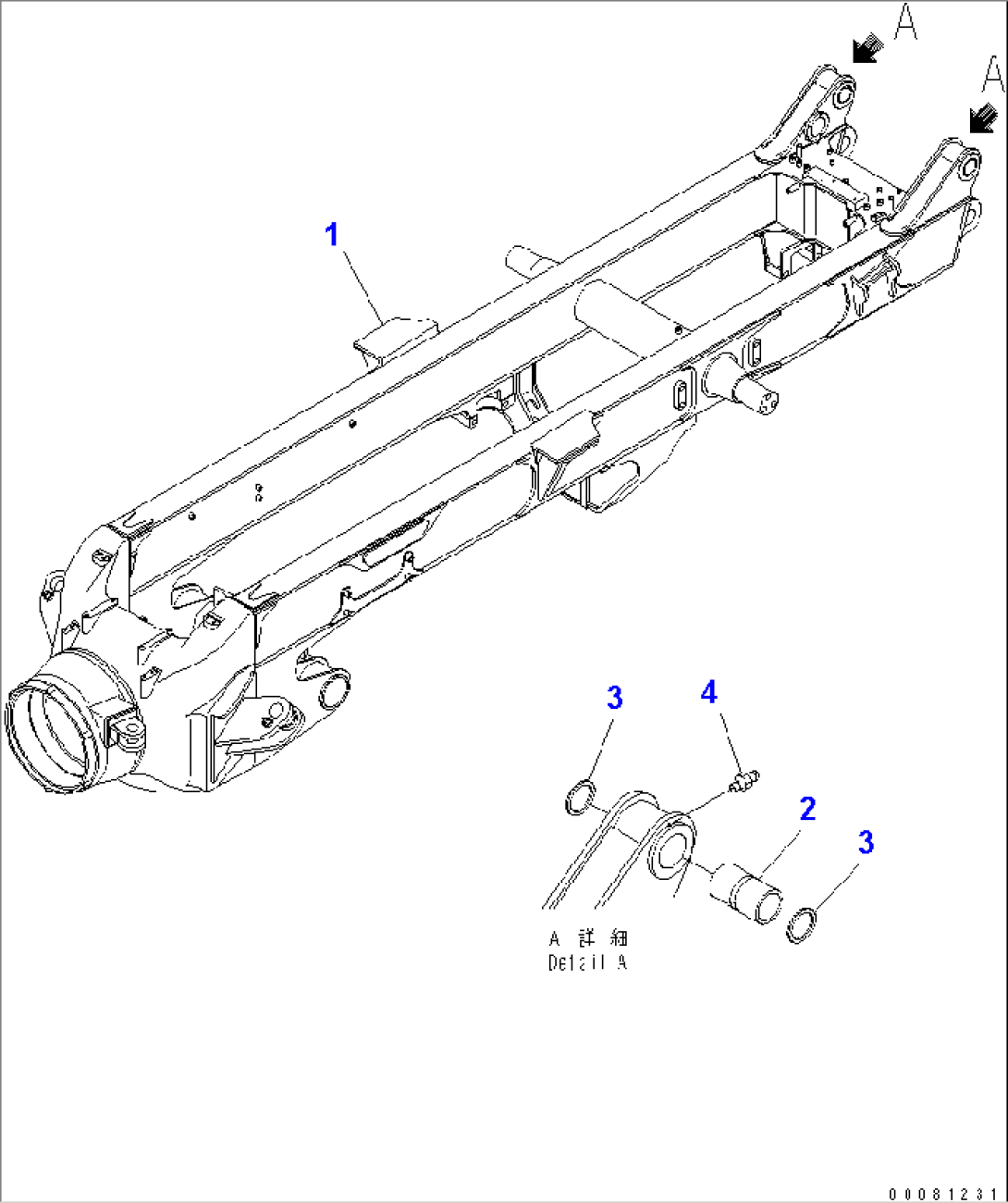 REAR FRAME (TIRE STOPPER) (PAYLOAD METER)(#2001-)
