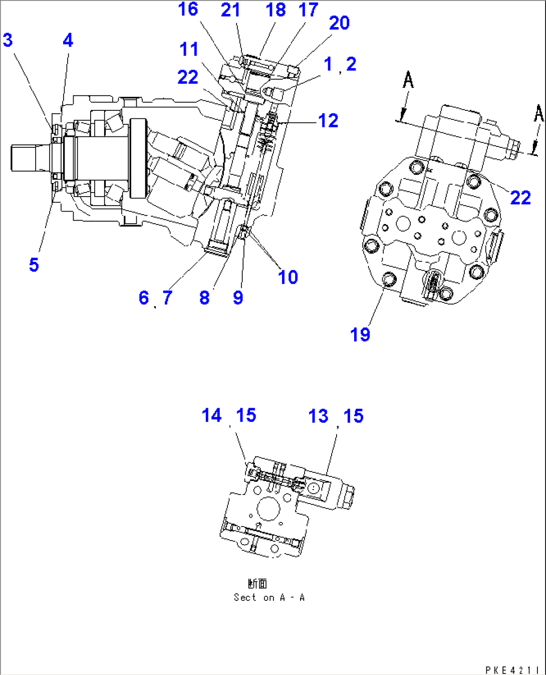 HST MOTOR (INNER PARTS¤ 1/2)