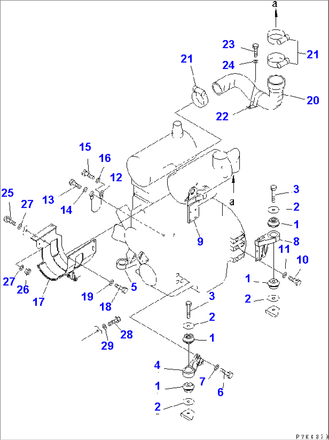 ENGINE MOUNTING PARTS (WITH WATER SEPARATOR)(#41184-)