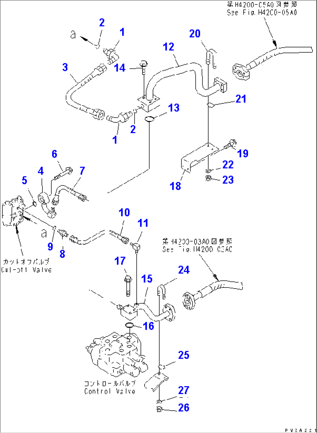 HYDRAULIC PIPING (CONTROL AND CUT-OFF VALVE DRAIN LINE)