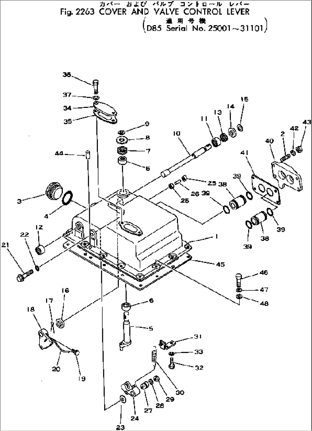 COVER AND VALVE CONTROL LEVER(#25001-31101)