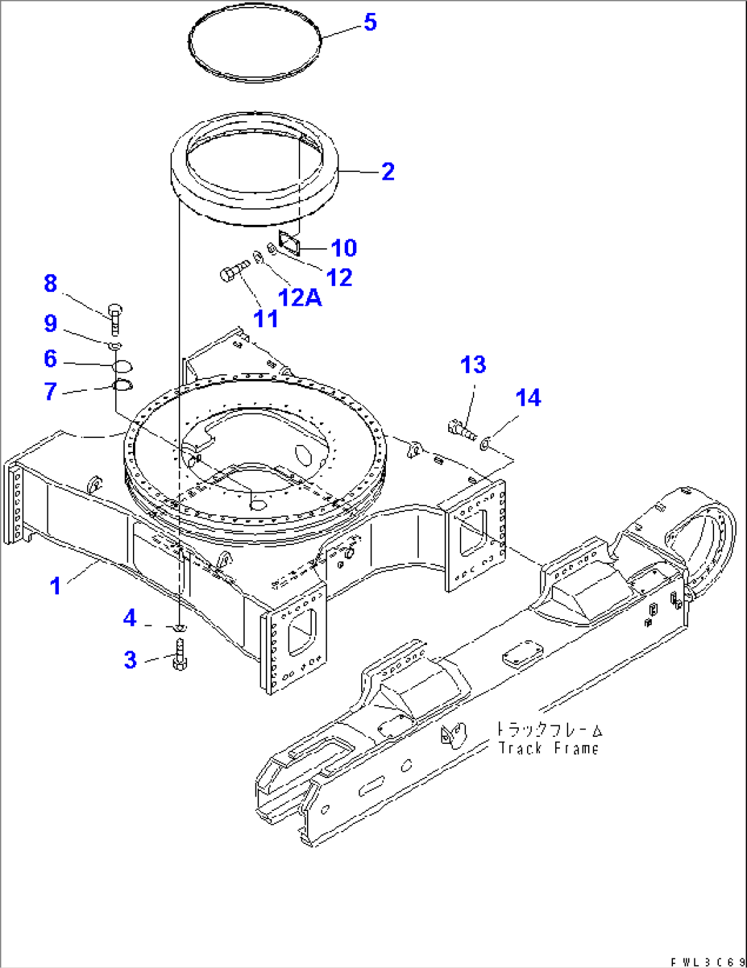 TRACK CENTER FRAME (WITH UNDER COVER)