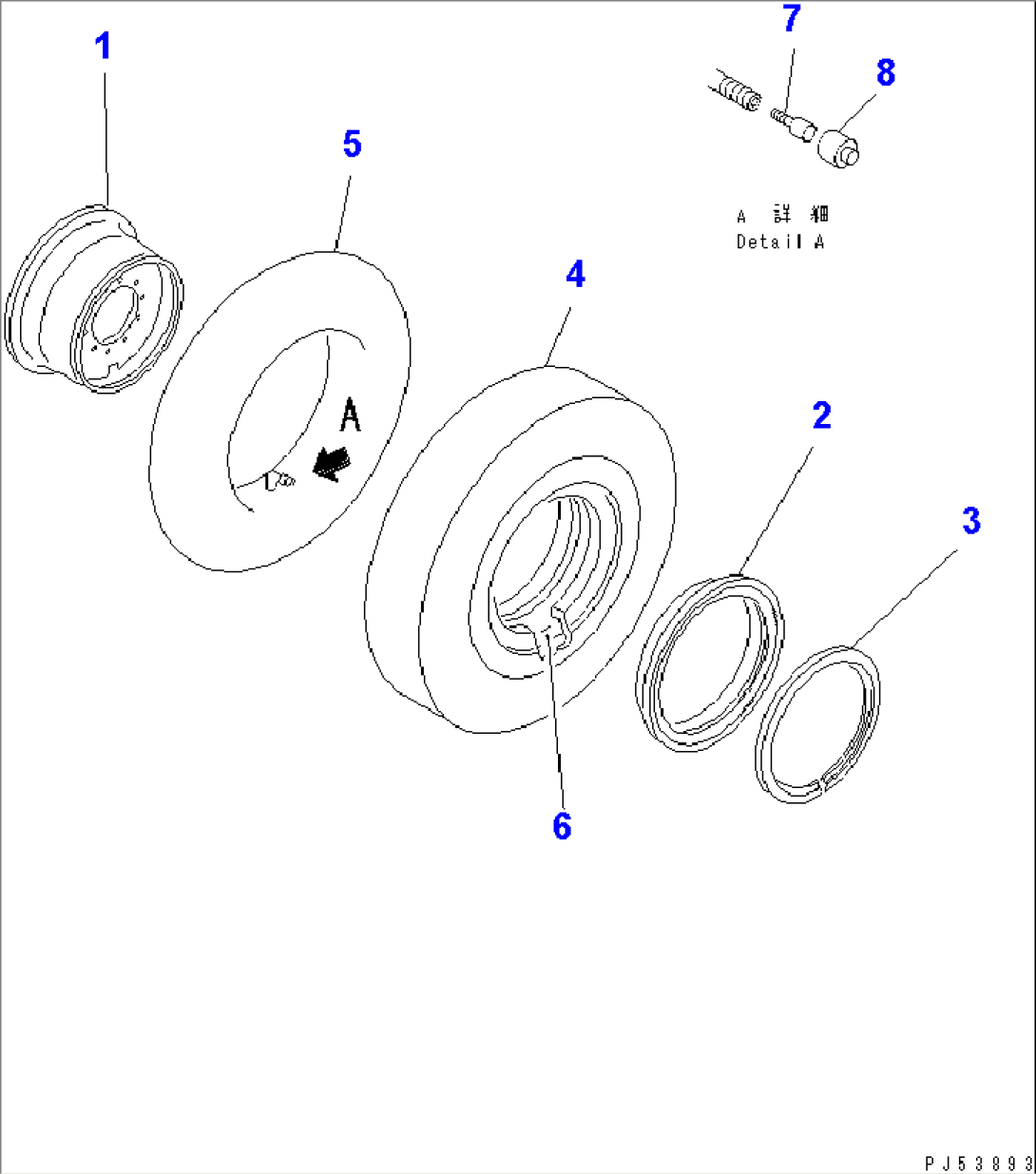 WHEEL AND TUBE TIRE (SNOW AND SPIKE TYPE) (14.00-24-16PR)