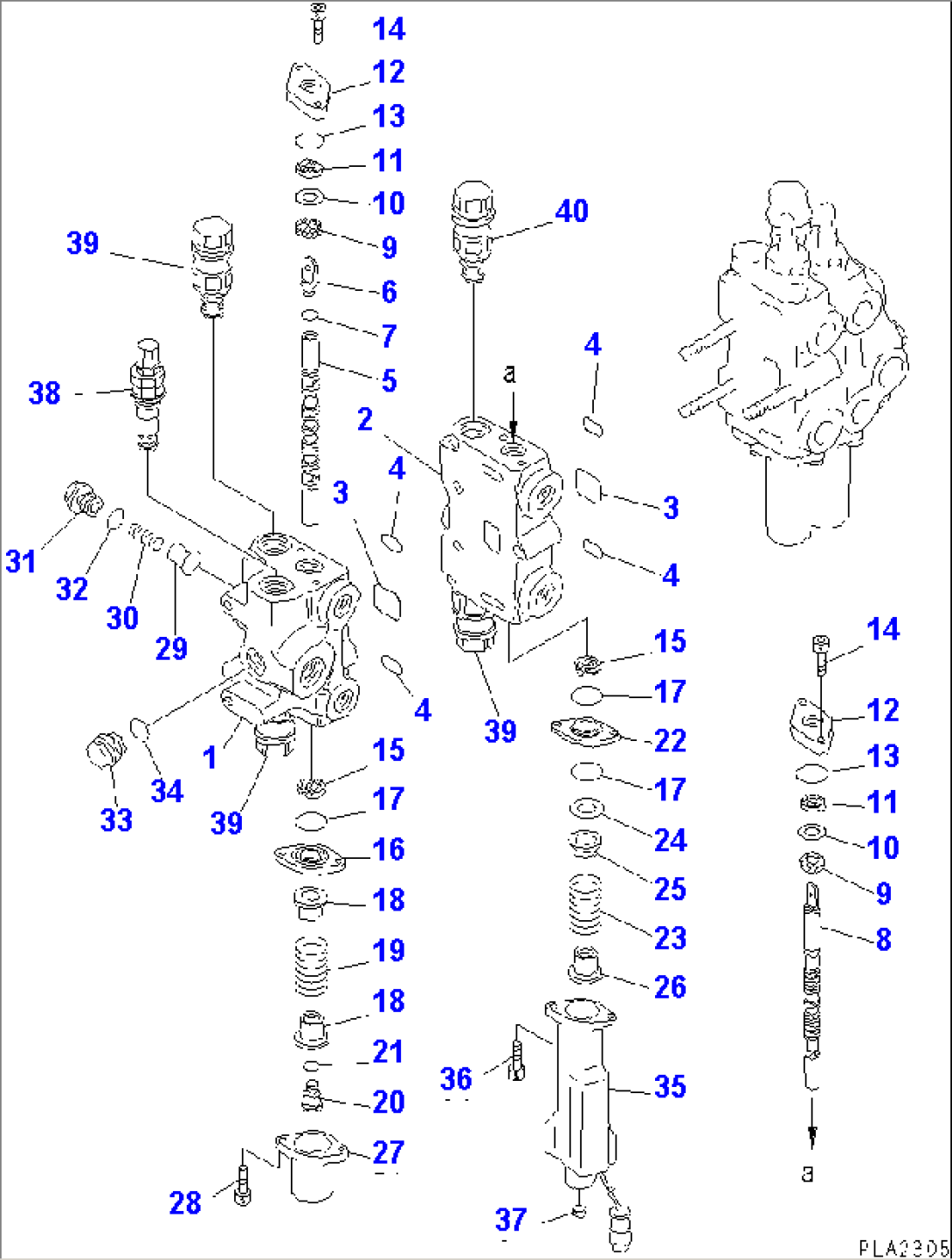 CONTROL VALVE (4-SPOOL) (1/3) (FOR BUCKET POSITIONER)