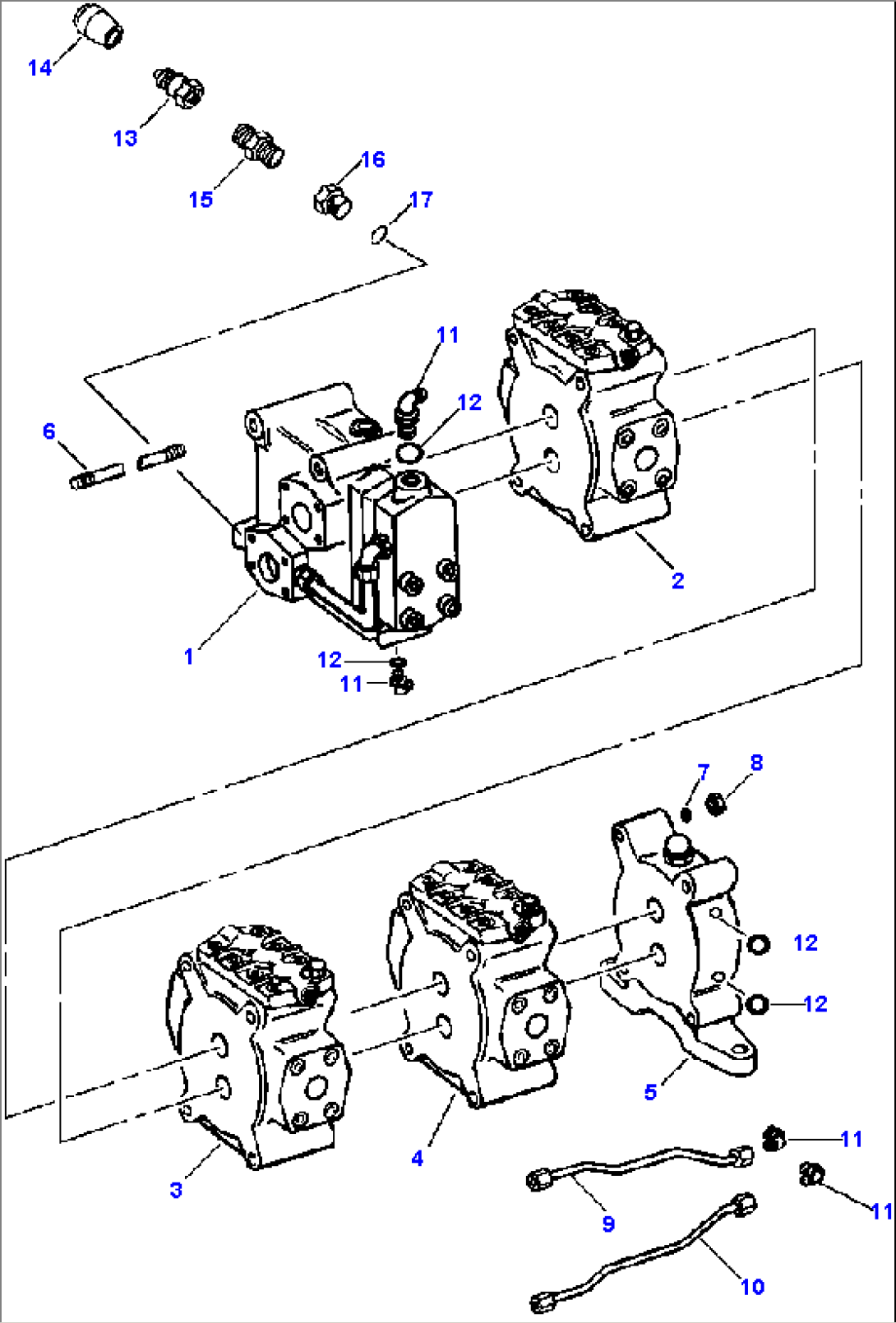 EQUIPMENT CONTROL VALVE COMPLETE ASSEMBLY, 5-SECTION