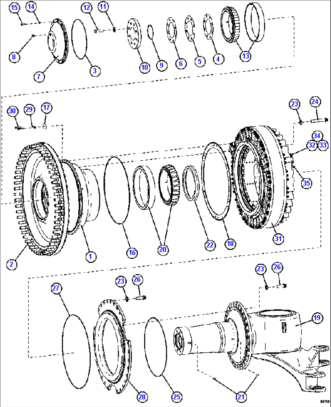 SPINDLE, HUB AND BRAKE ASSEMBLY