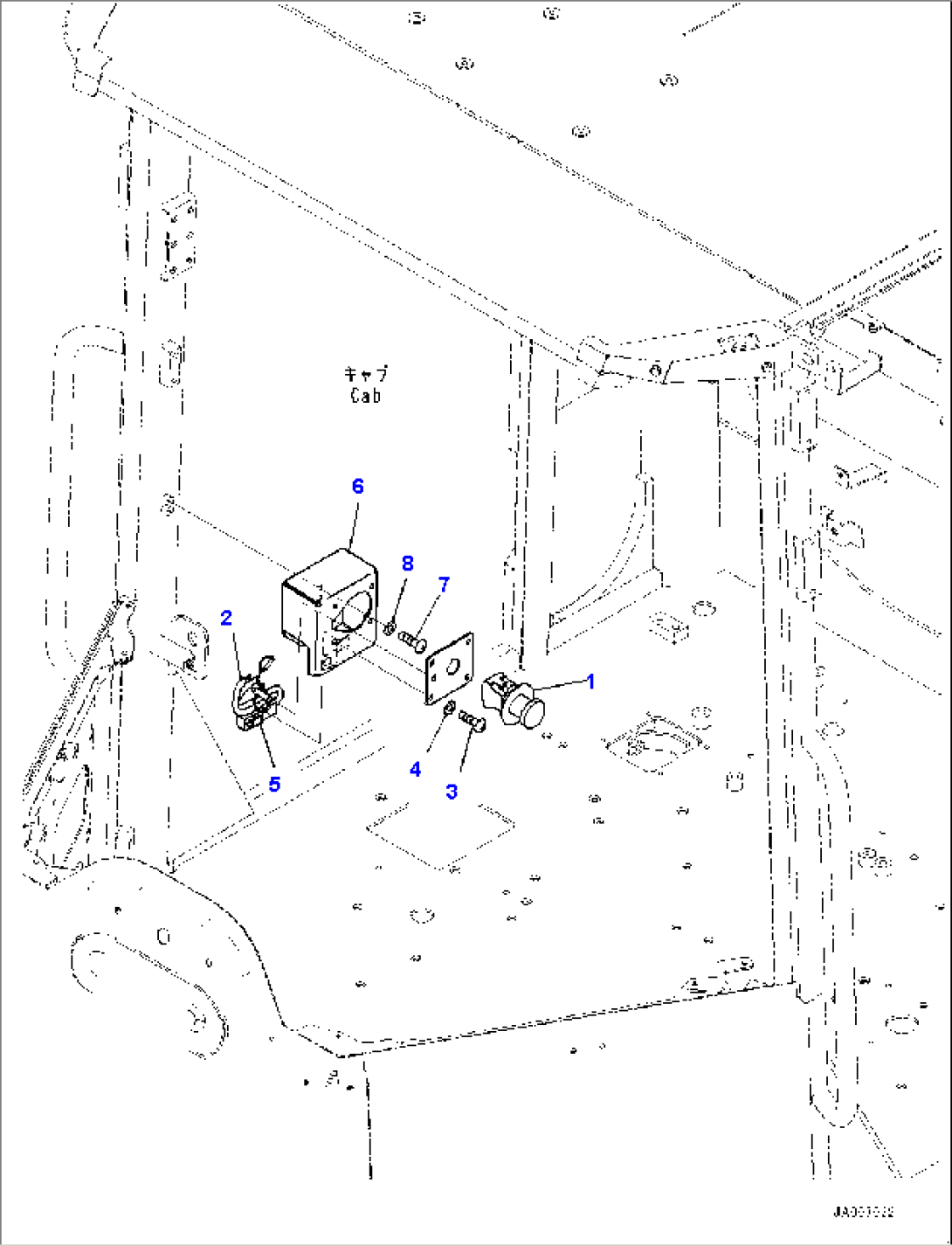 ROPS Cab and Floor Frame Group, Emergency Switch (#75896-)