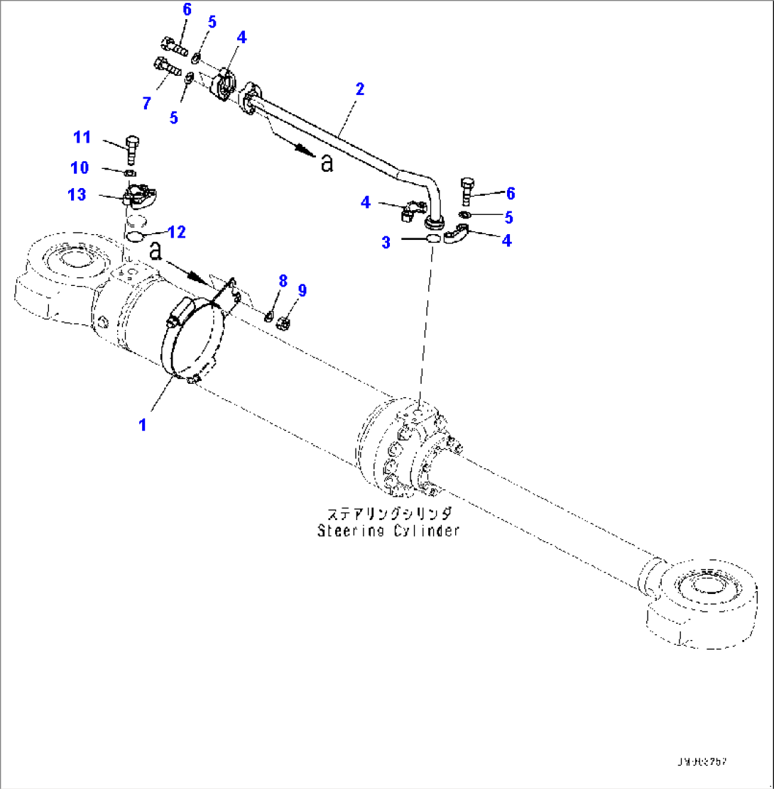 Steering Cylinder, Piping, L.H. (#80138-)