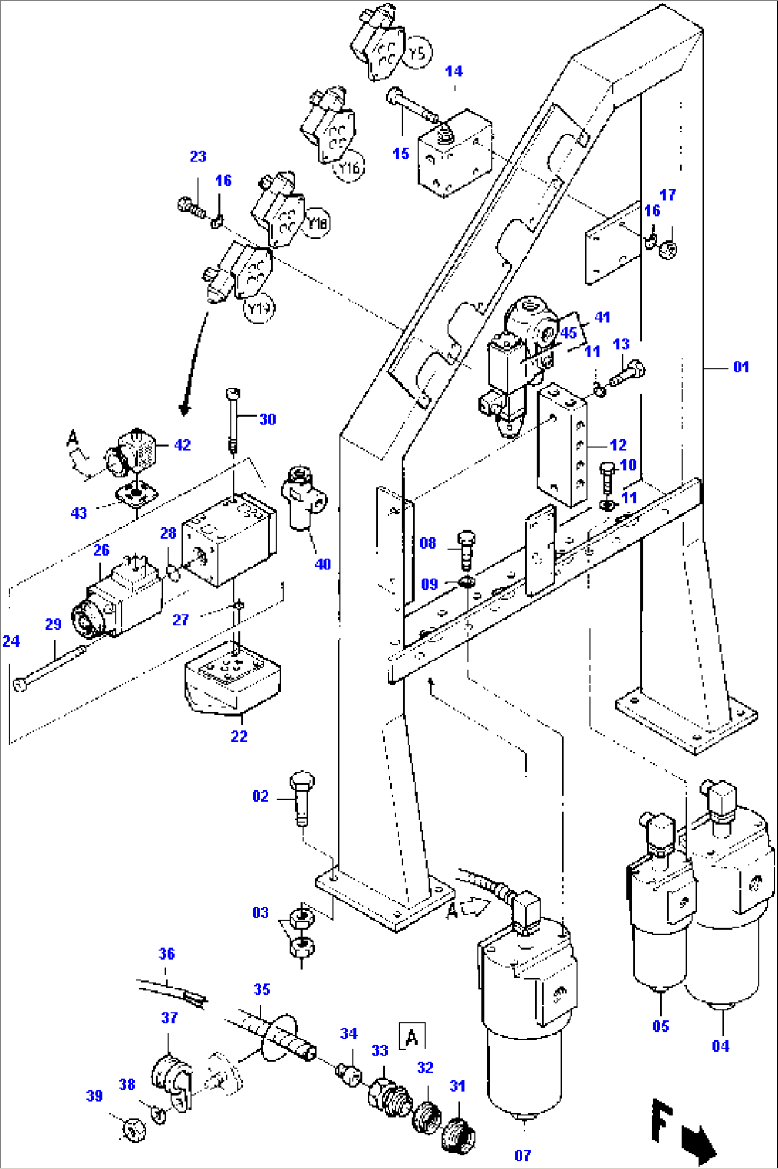 Filter and Valves Arrangement (Pump Distributor Gear)