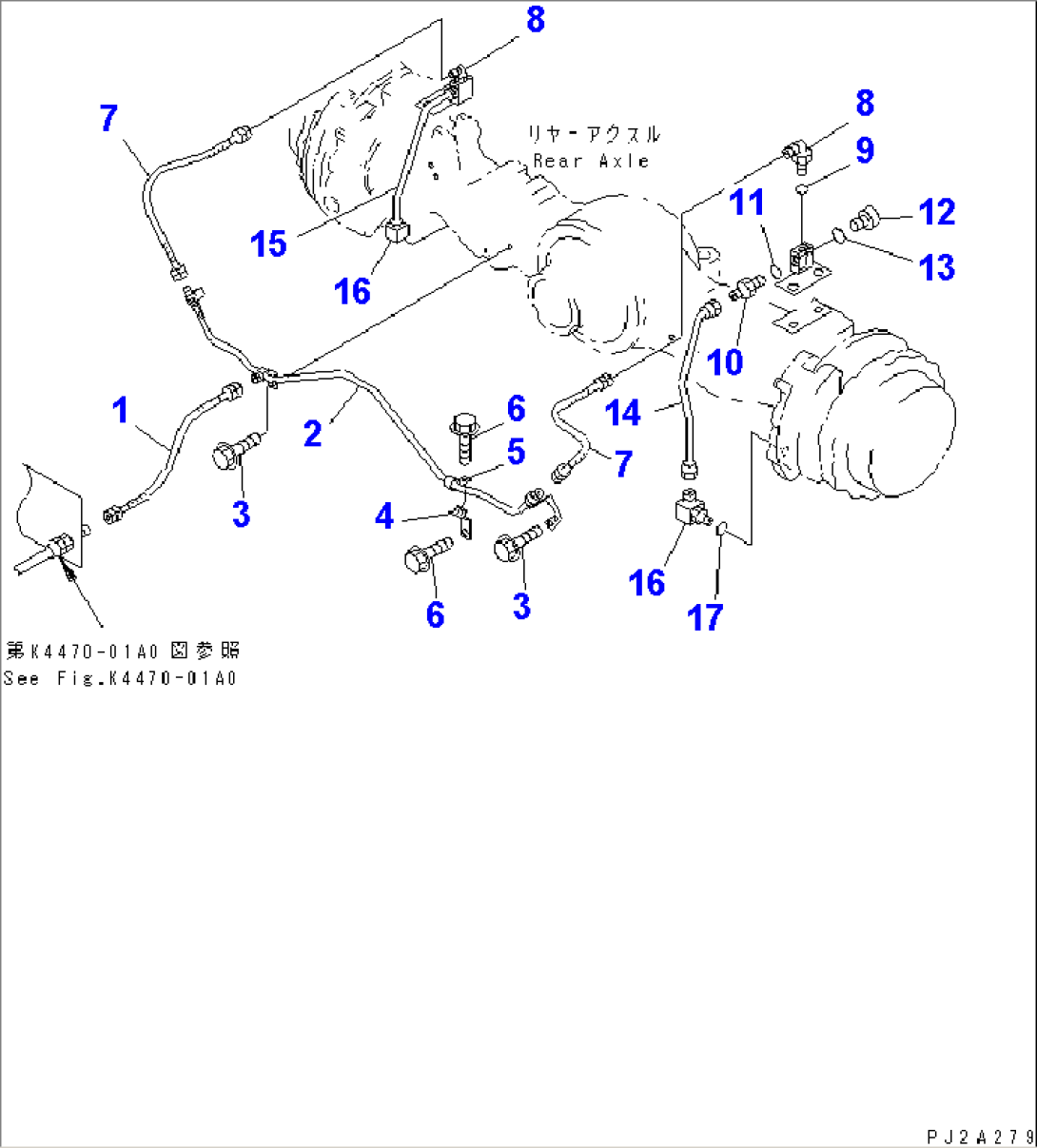 REAR AXLE HOUSING (BREAKE CALIPER LINE)(#53106-)