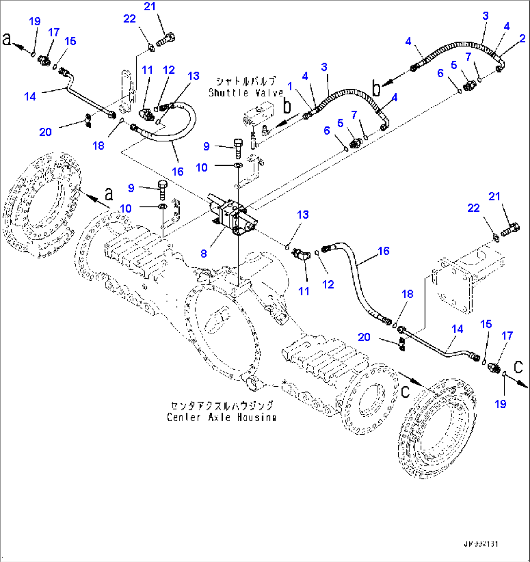 Center Axle, Brake Piping (#5001-)