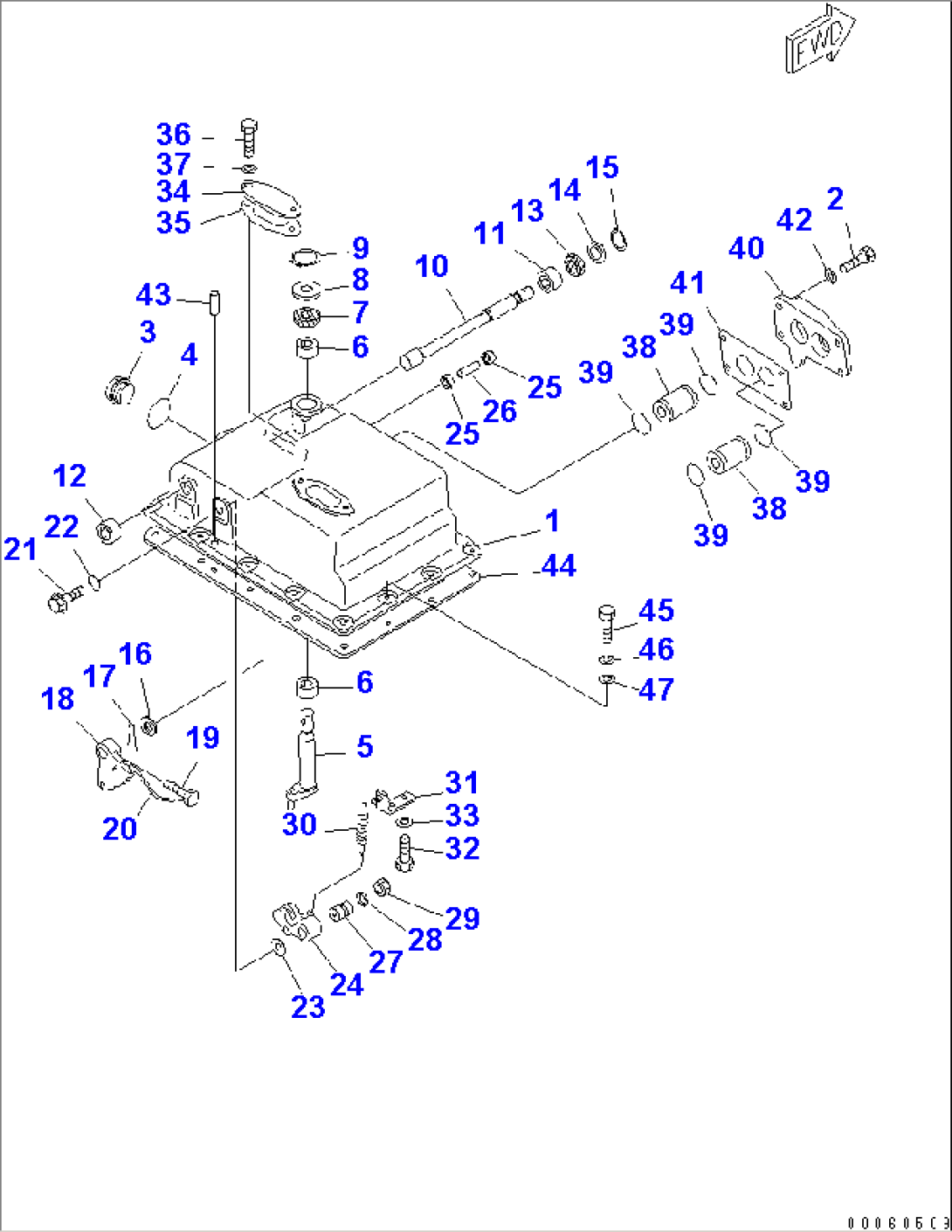 COVER AND VALVE CONTROL LEVER(#2530-)