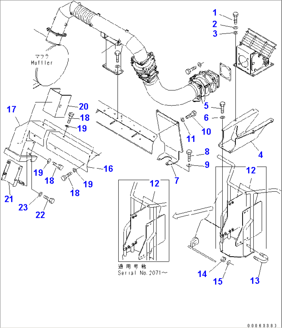 EXHAUST PIPING (4/4) (BRACKET AND COVER)(#2001-2461)