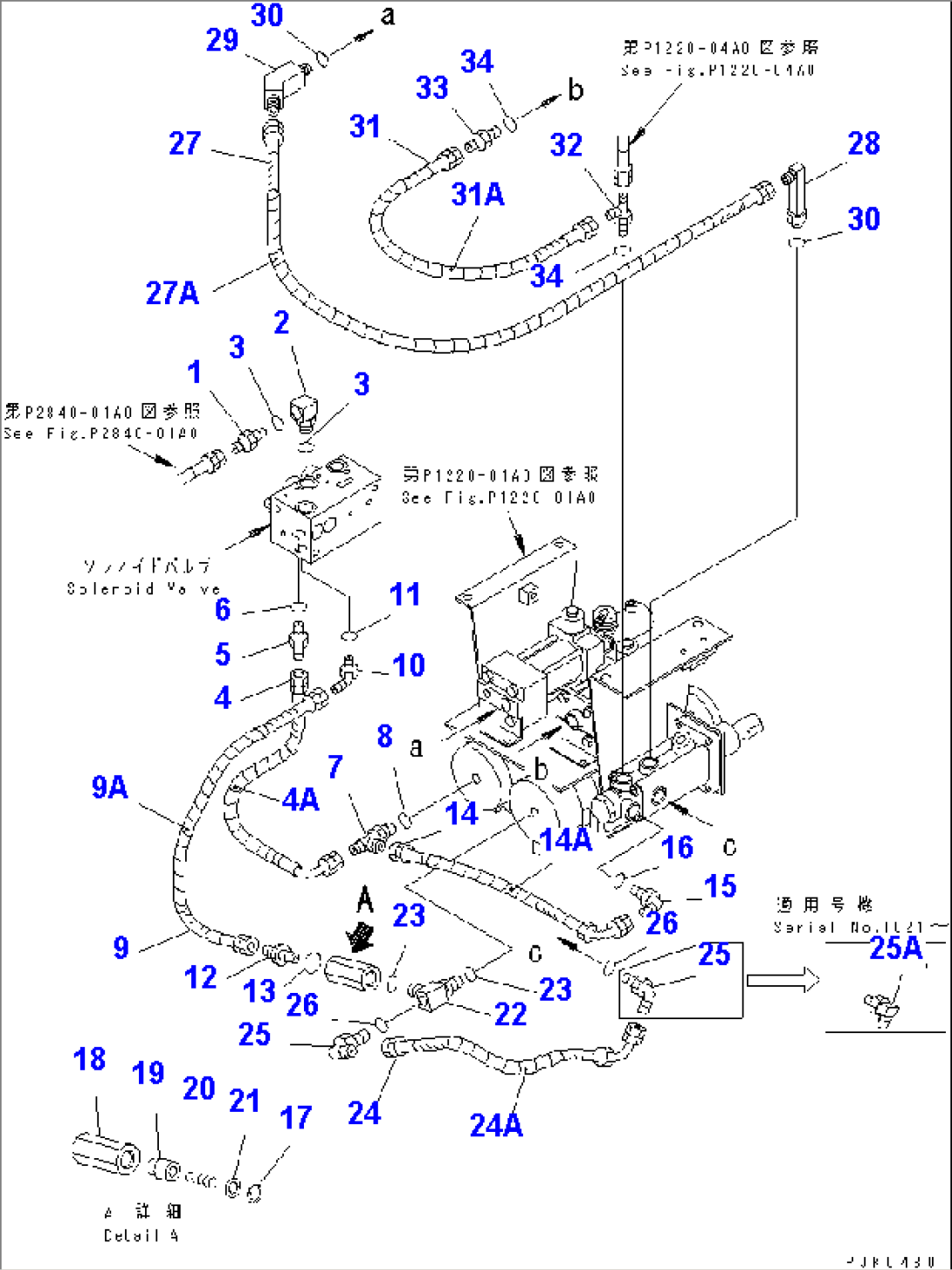 BRAKE LINE¤ LOWER (HYDRAULIC OIL LINE¤ 1/3)