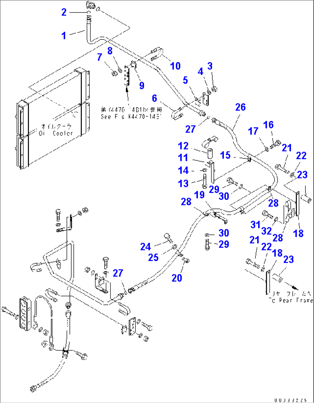 BRAKE PIPING (COOLER LINE) (FRONT AXLE) (1/2)(#60002-)