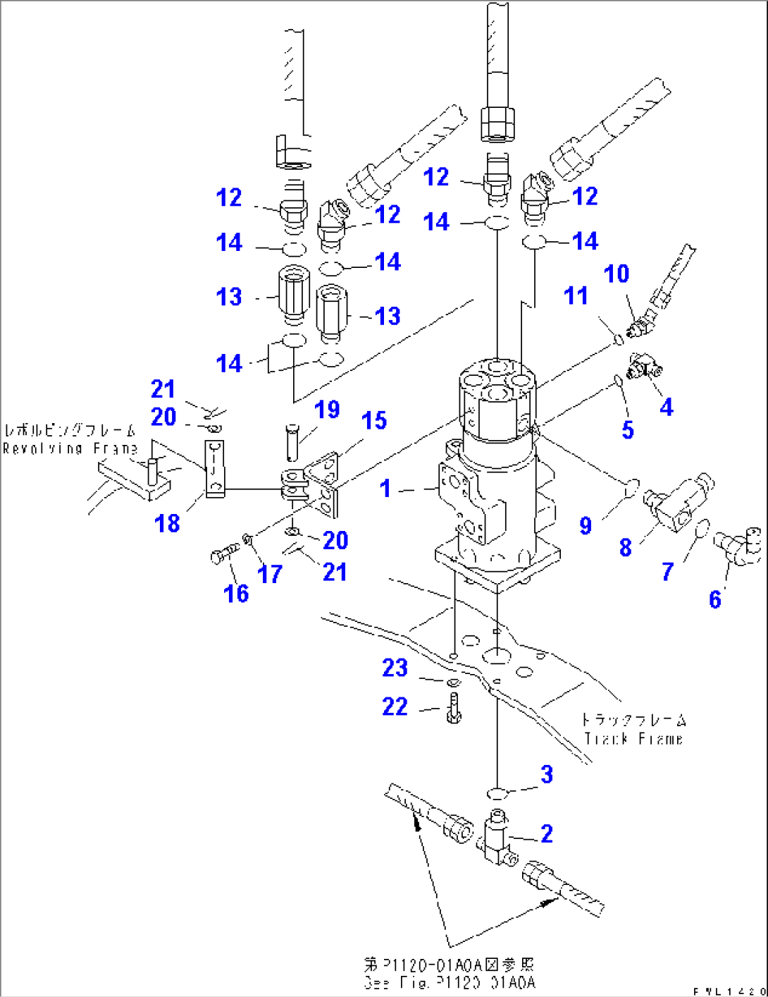 SWIVEL JOINT (CONNECTING PARTS) (TRAVEL SPEED 3RD)(#33466-)