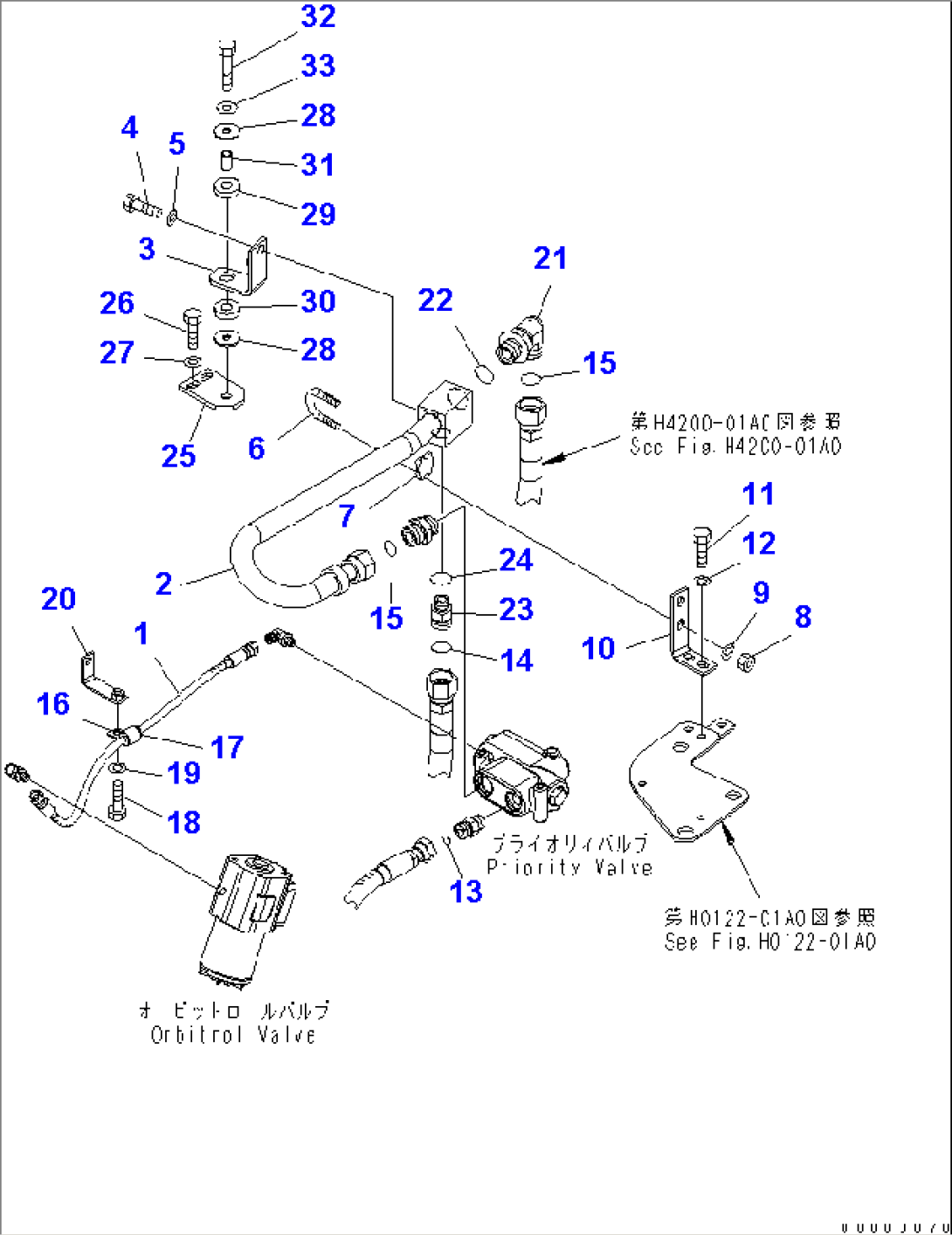 STEERING VALVE (PIPING) (PRIORITY VALVE TO STEERING VALVE)