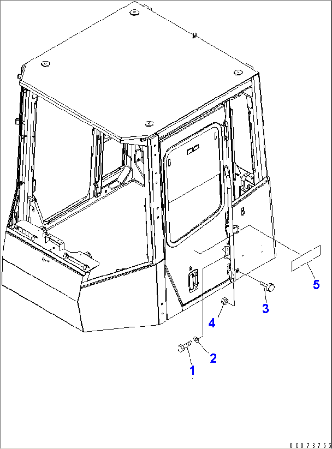 ROPS CAB (DOOR MOUNTING PARTS)(#A36001-A36165)
