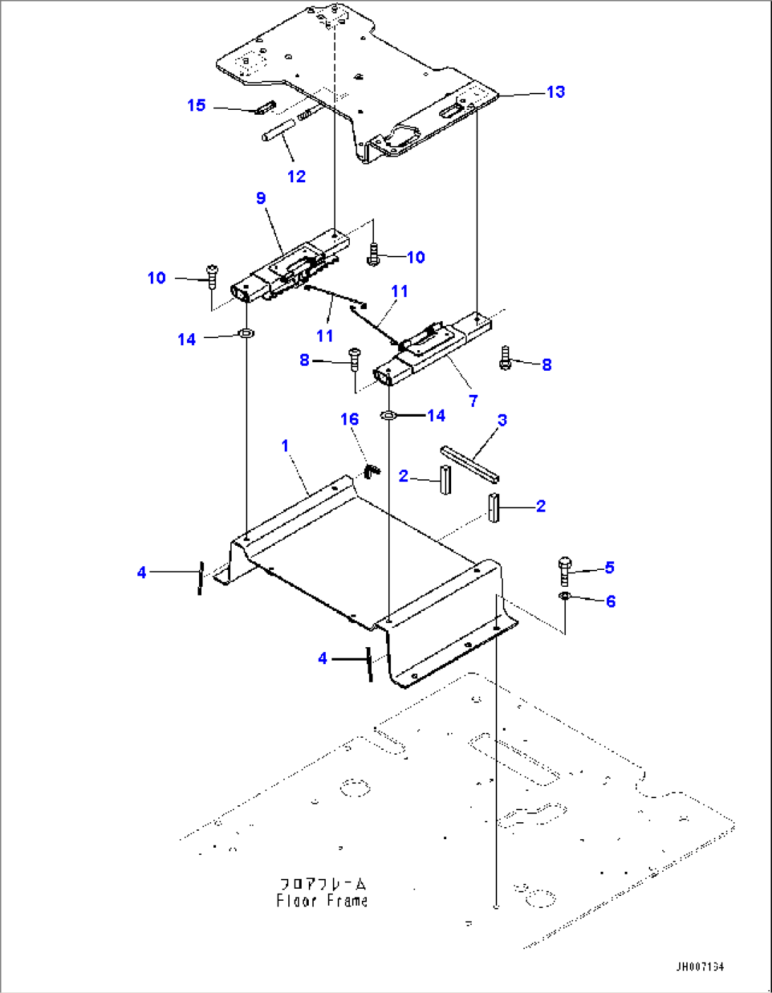 Cab, Floor, 1st Attachment Control (#1001-)