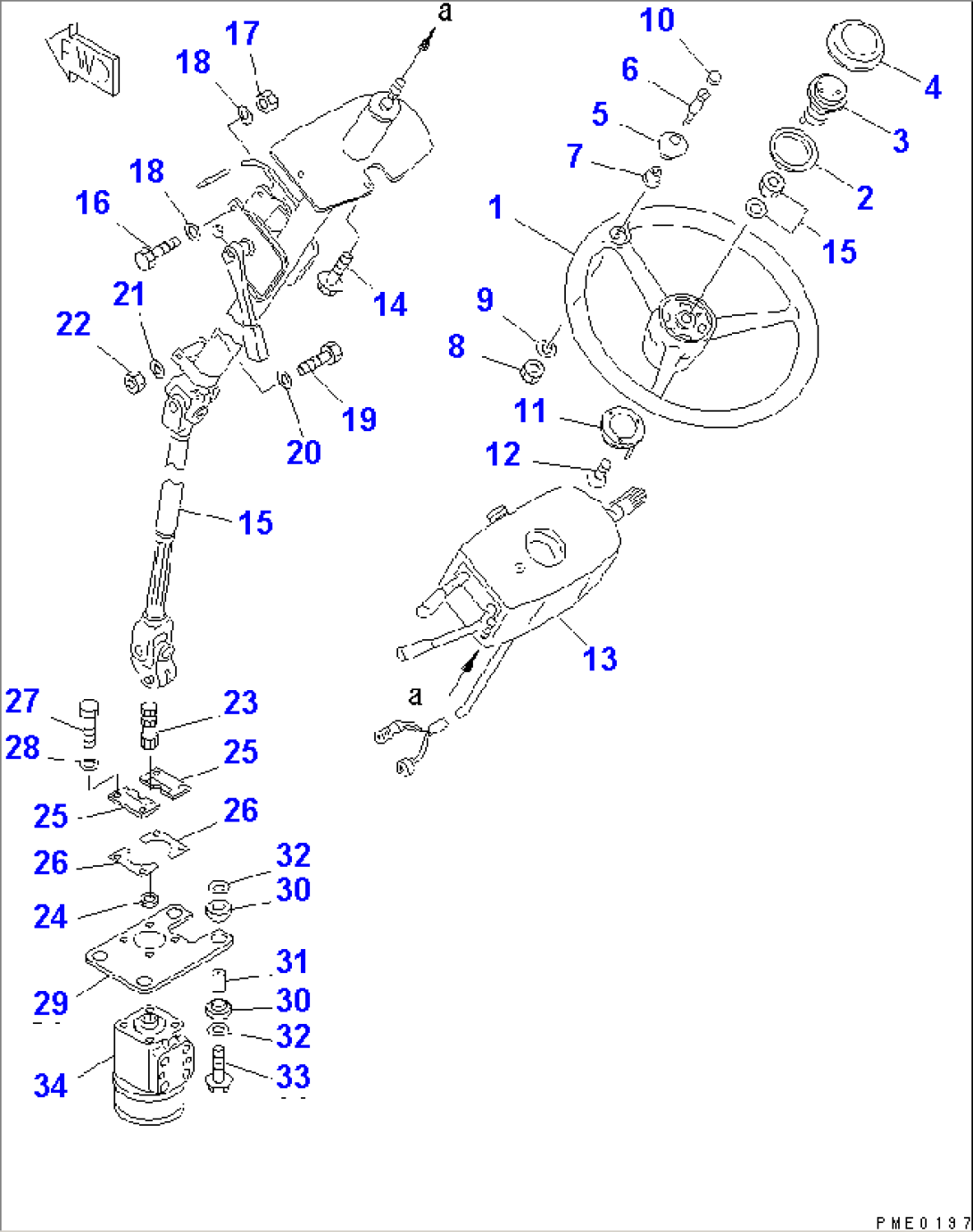 STEERING WHEEL AND TRANSMISSION CONTROL (WITH JOY STICK STEERING)(#10501-)