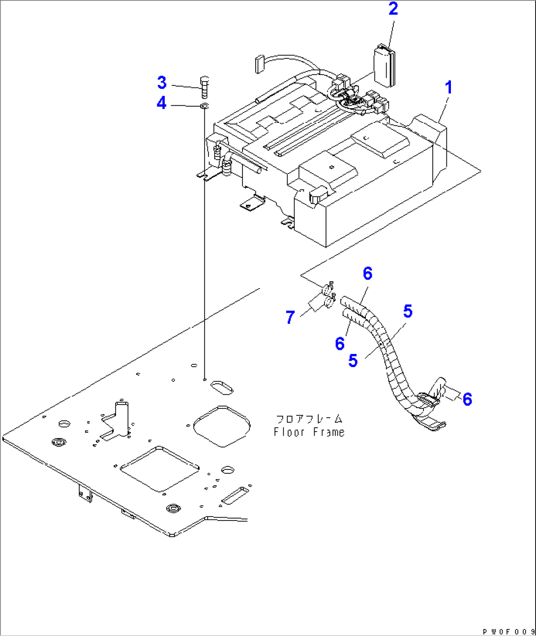FLOOR FRAME (AIR CONDITIONER UNIT AND HOSE) (FOR HEATER)