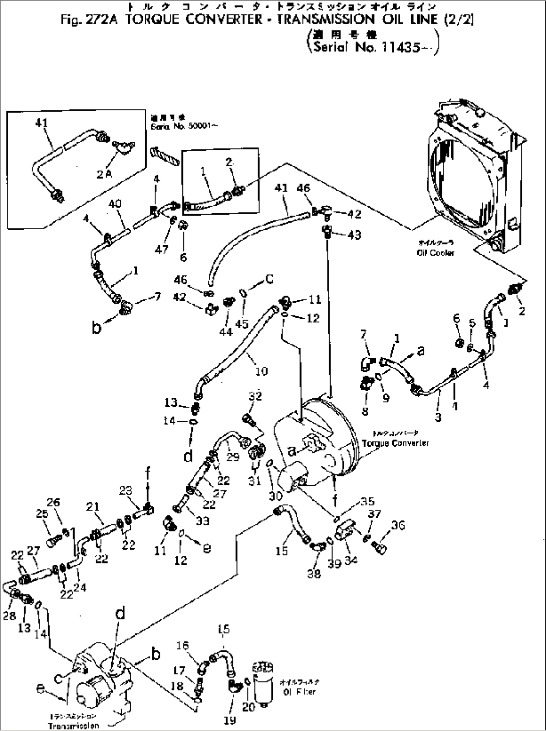 TORQUE CONVERTER¤ TRANSMISSION OIL LINE (2/2)(#11435-)