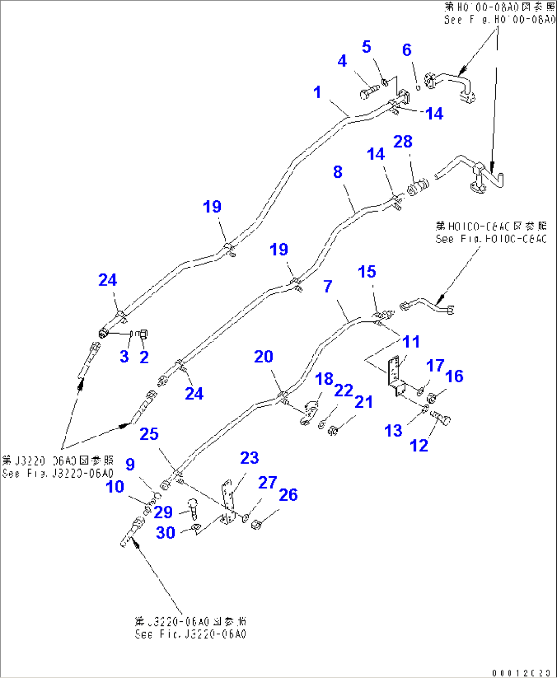 STEERING AND HOIST PIPING (PIPING) (2/5)(#4320-)