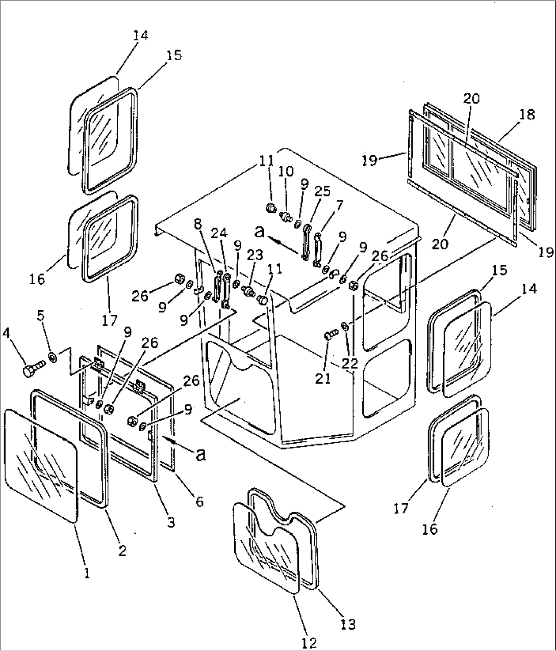 STEEL CAB (2/5) (WINDOW GLASS)