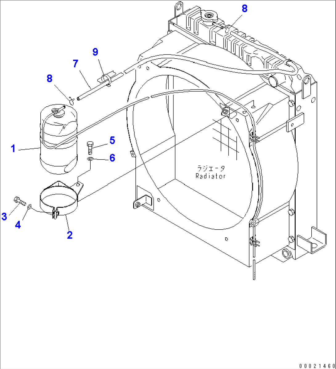 RADIATOR (RESERVE TANK AND PIPING)(#12001-12027)
