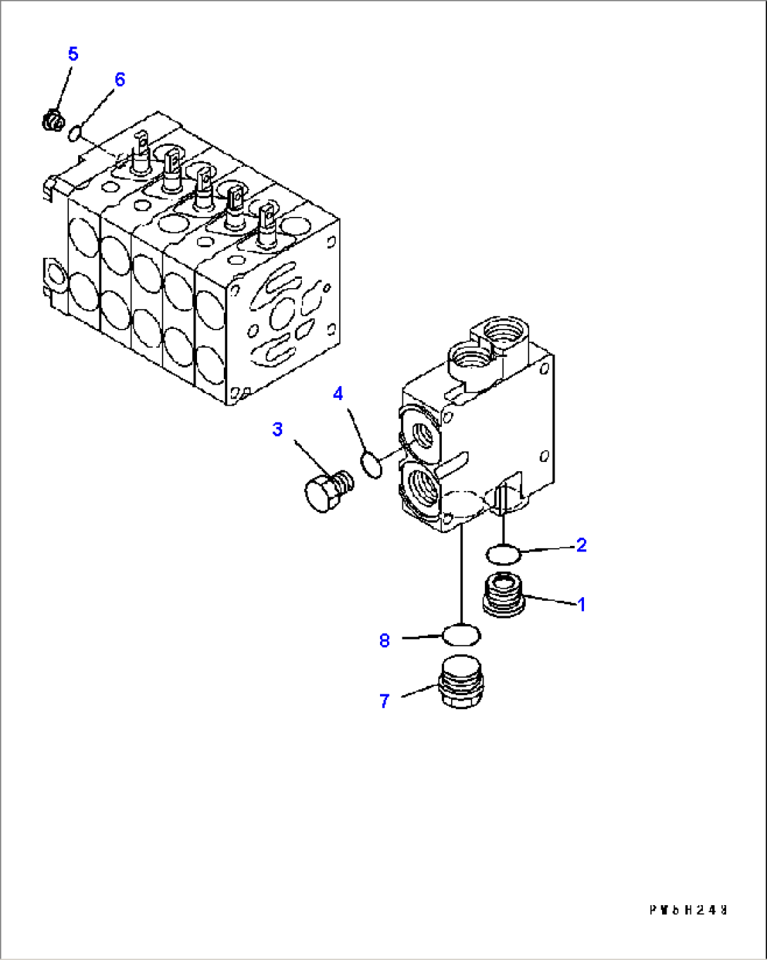 CONTROL VALVE (5-SPOOL) (5/5) (L.H.) (WITH SCARIFIER)