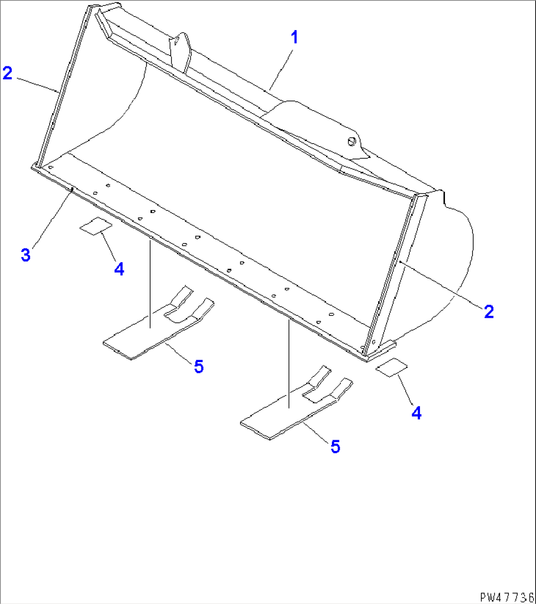 BUCKET¤ 1.2M3 (WITH BOLT ON CUTTING EDGE¤ 1.3M3)(#60001-)