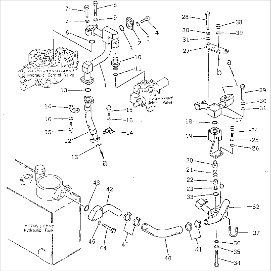 HYDRAULIC OIL PIPING (VALVE TO TANK)