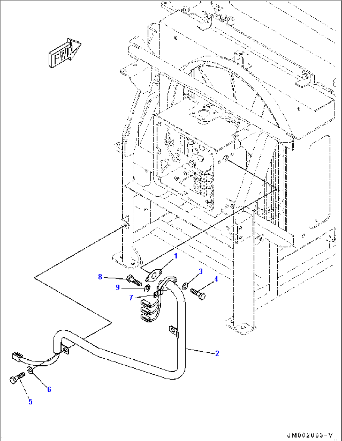 Aftercooler, Fan Motor Wiring Harness (#5001-)