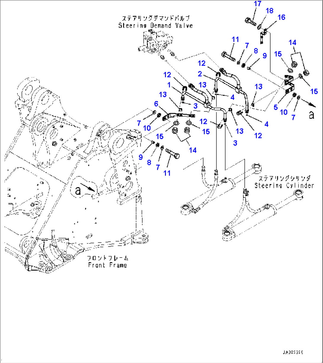 Steering Hydraulic Piping, Steering Cylinder Piping (#90216-)