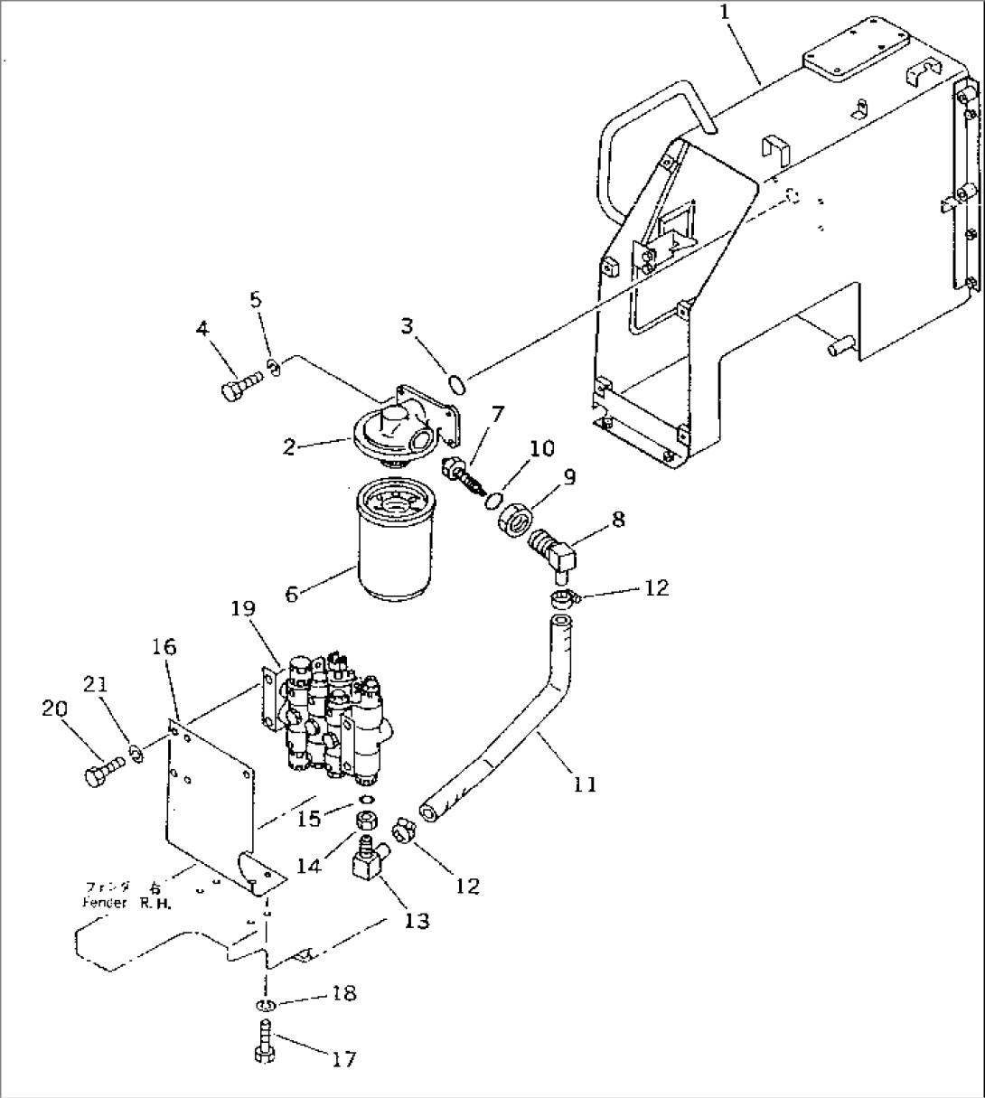 HYDRAULIC TANK AND FILTER (FOR SINGLE LEVER)