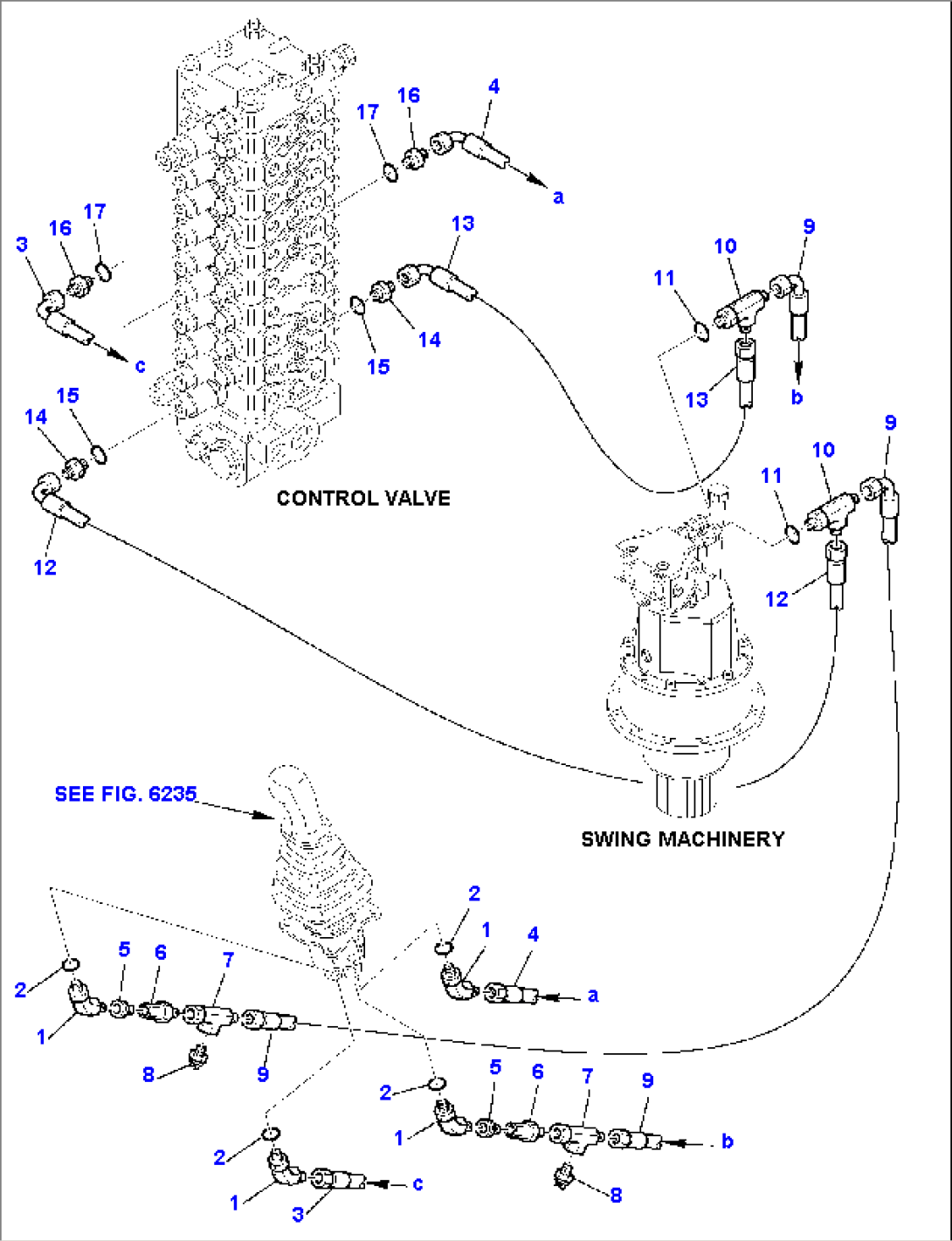 HYDRAULIC PIPING (ARM AND SWING PPC VALVE LINE) (2/2)