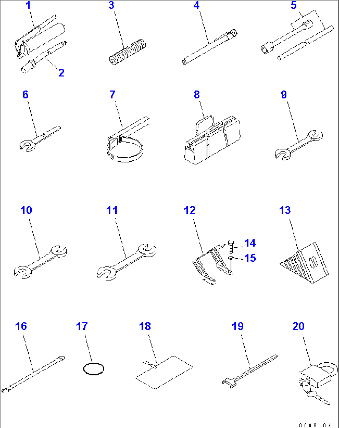 TOOL (TOOL KIT AND WHEEL STOPPER)(#75001-)
