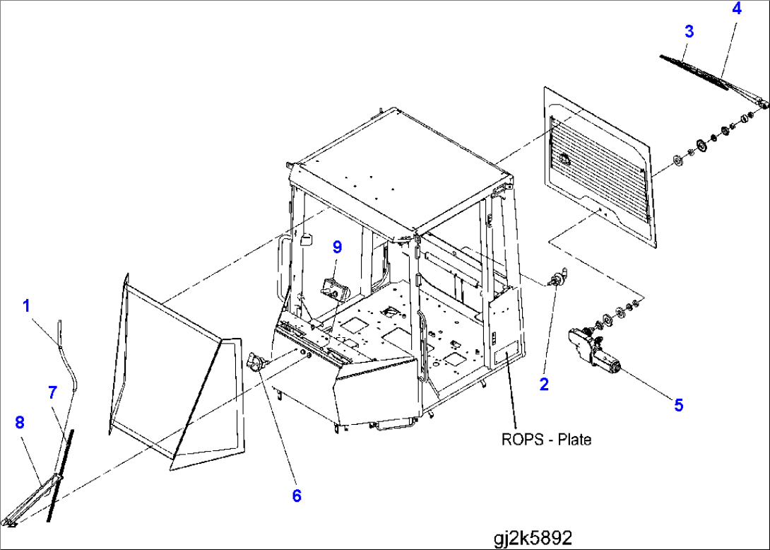 ROPS CAB (WIPER) (ROPS MODEL NO: 419-925-H010)