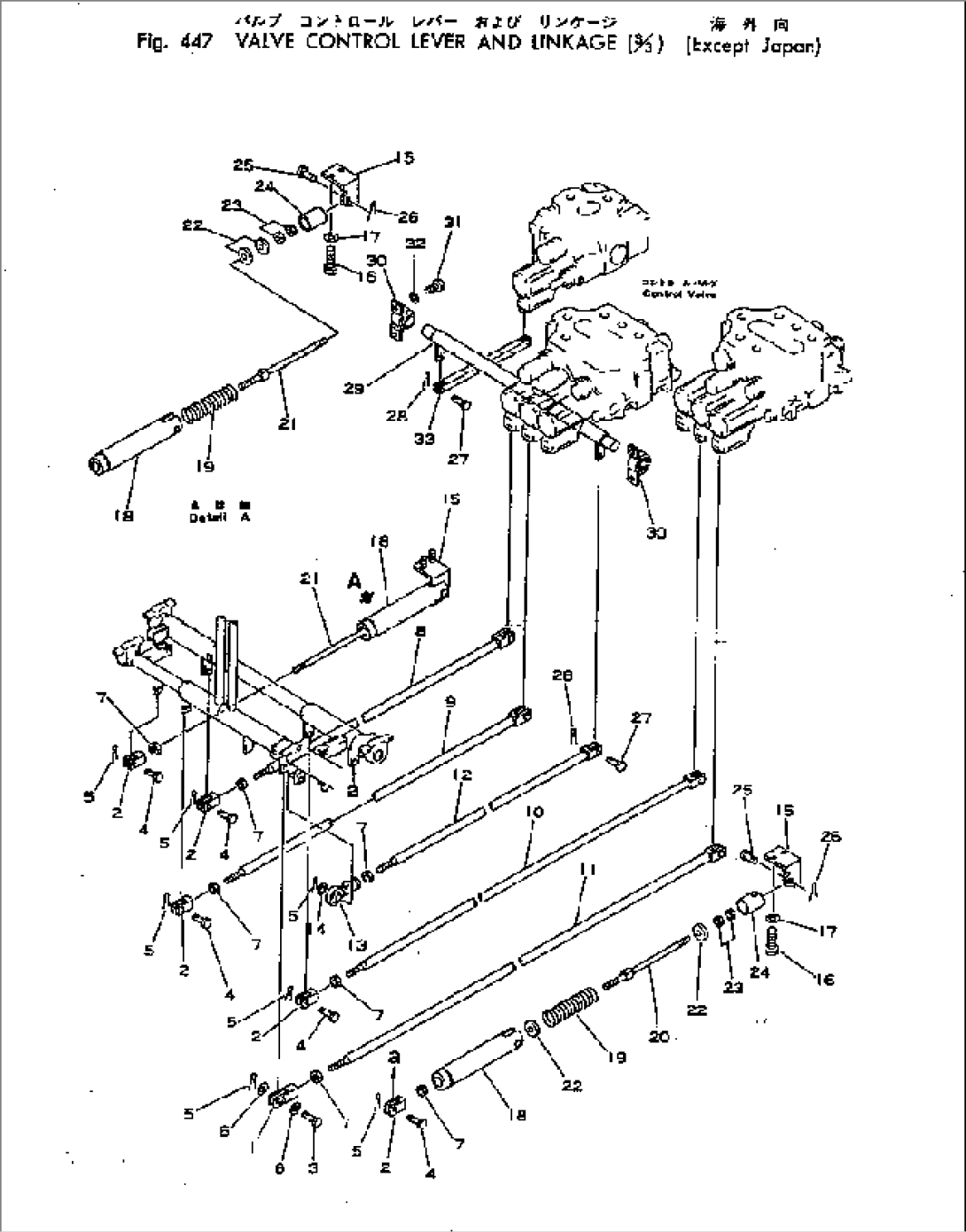 VALVE CONTROL LEVER AND LINKAGE (3/3) (EXCEPT JAPAN)