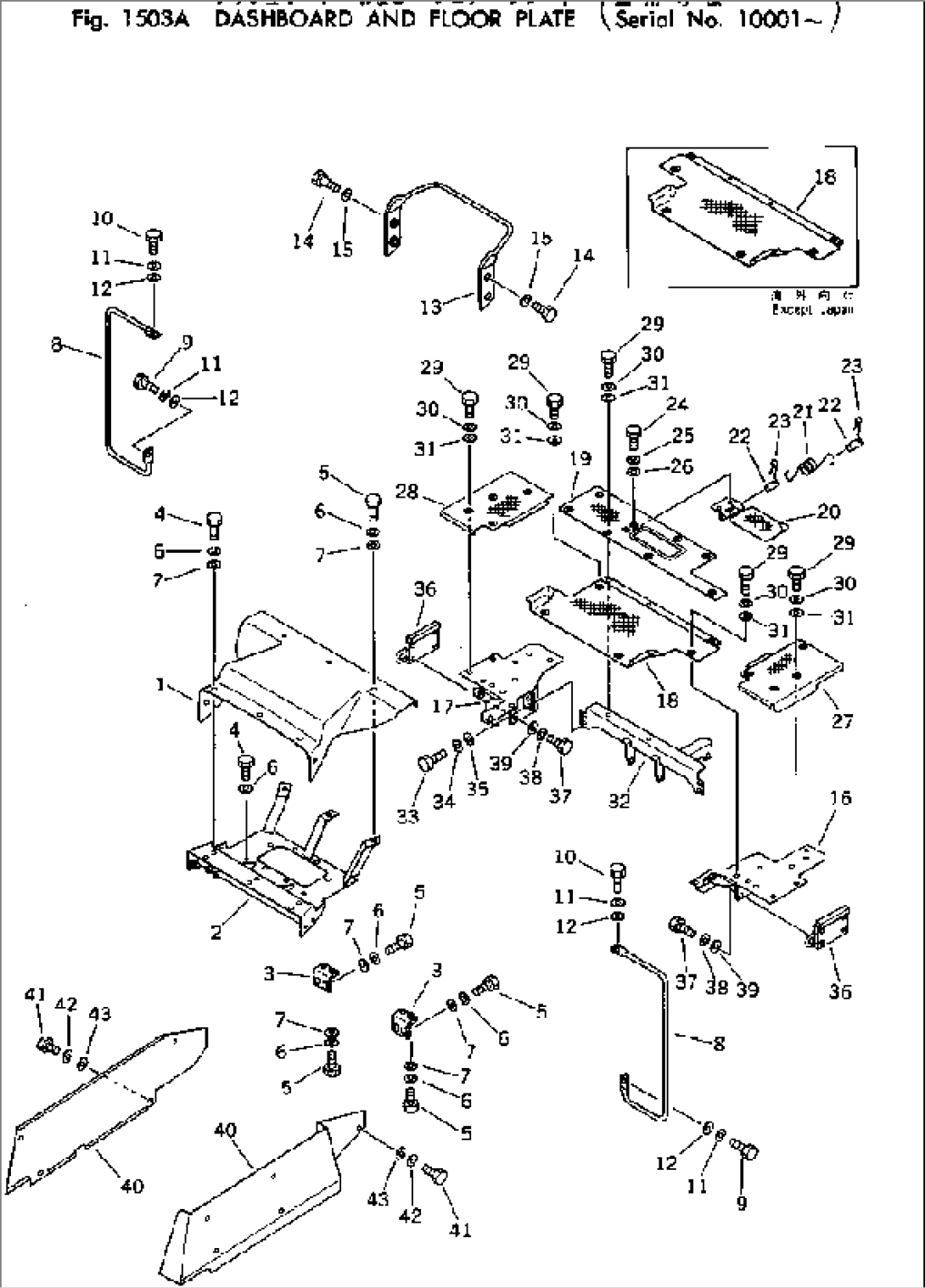 DASHBOARD AND FLOOR PLATE(#10001-)