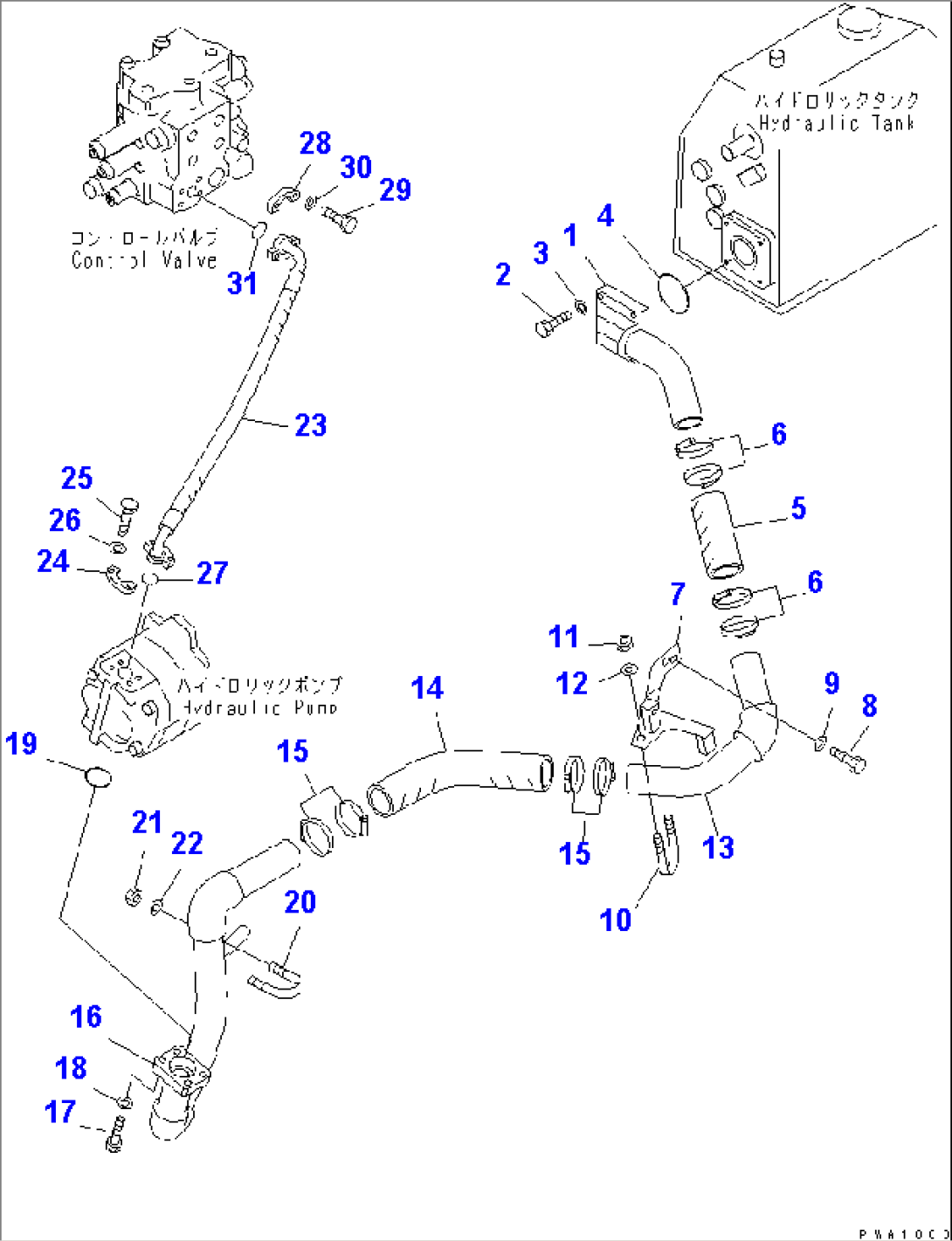 HYDRAULIC PUMP LINE (SUCTION AND DELIVERY)