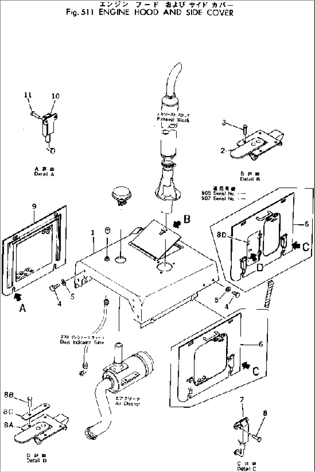 ENGINE HOOD AND SIDE COVER