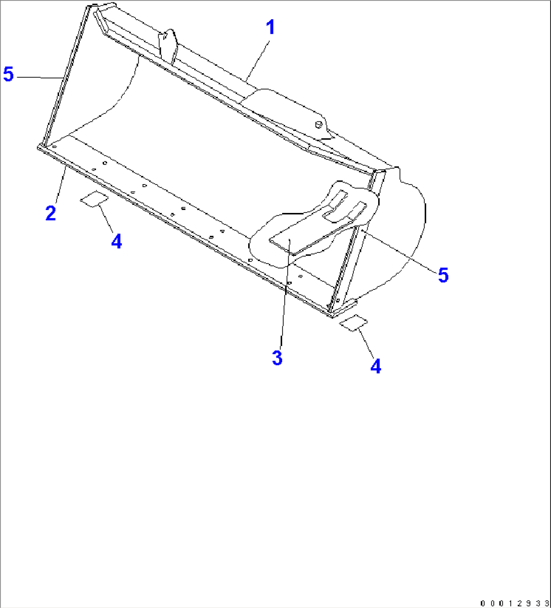 BUCKET 1.0M3 (WITH BOLT ON CUTTING EDGE¤ 1.1M3)