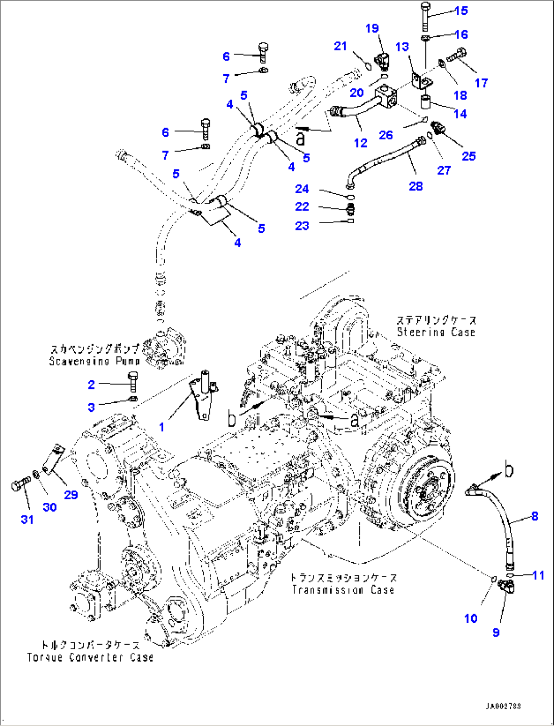 Power Train, Power Train to Hydraulic Tank Piping (2/2) (#80001-)