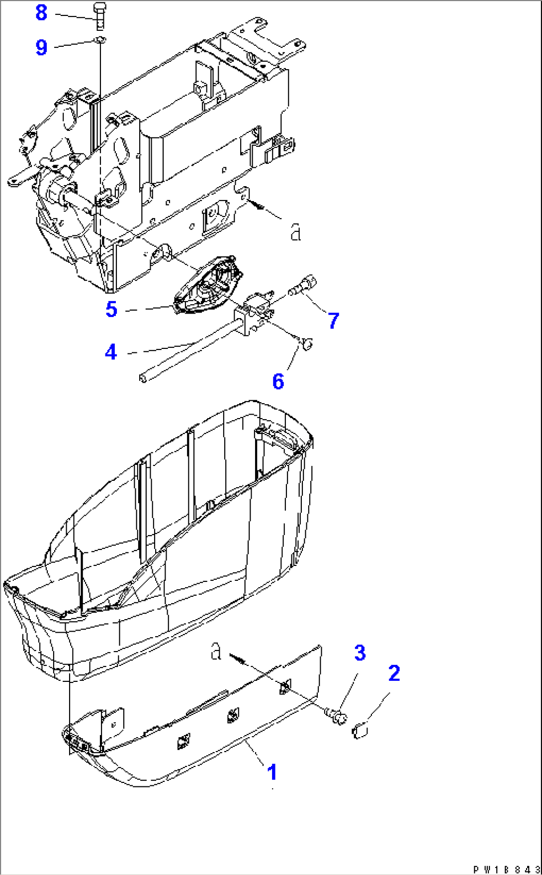 FLOOR FRAME (CONSOLE) (UNDER AND SAFETY LOCK LEVER) (L.H.)(#K40001-K40170)