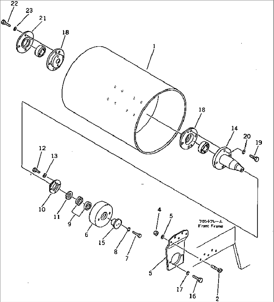 FRONT ROLLER (1/5) (ROLLER AND AXLE)