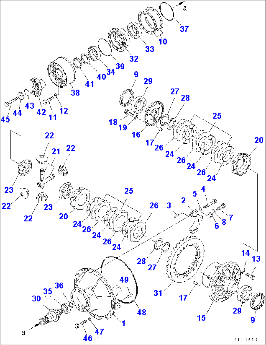 REAR AXLE (DIFFERENTIAL AND MOUNTING PARTS)(#52019-)