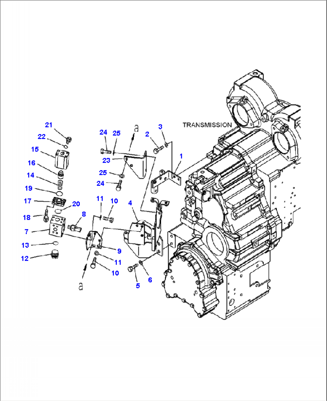 F4300-03A0 TORQUE CONVERTER AND TRANSMISSION BRACKET MOUNTING